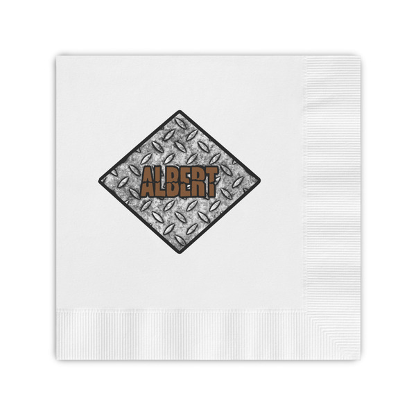 Custom Diamond Plate Coined Cocktail Napkins (Personalized)