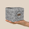 Diamond Plate Cube Favor Gift Box - On Hand - Scale View