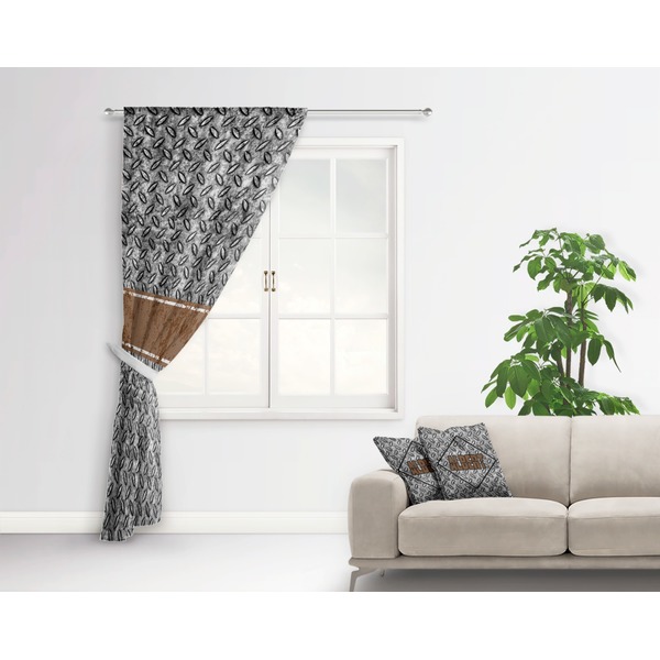 Diamond Plate Curtain With Window and Rod - in Room Matching Pillow
