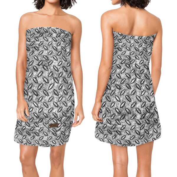 Diamond Plate Custom Bath Wrap - Front & Back View