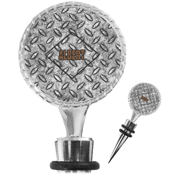 Custom Diamond Plate Wine Bottle Stopper (Personalized)