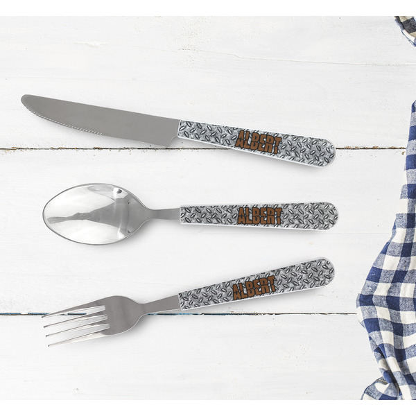 Diamond Plate Cutlery Set - w/ PLATE
