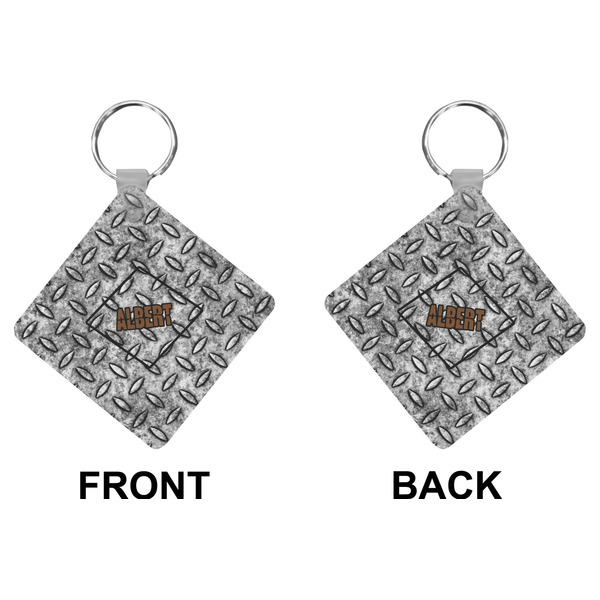 Diamond Plate Diamond Keychain (Front + Back)