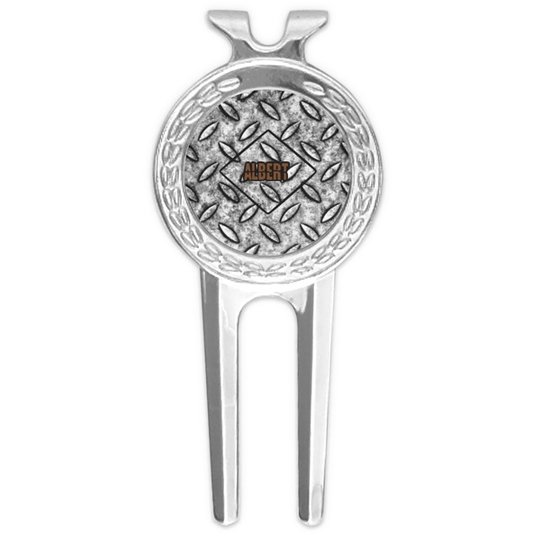 Custom Diamond Plate Golf Divot Tool & Ball Marker (Personalized)