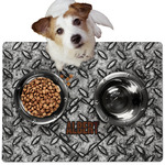 Diamond Plate Dog Food Mat - Medium w/ Name or Text