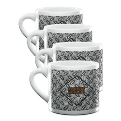 Diamond Plate Double Shot Espresso Cups - Set of 4 (Personalized)