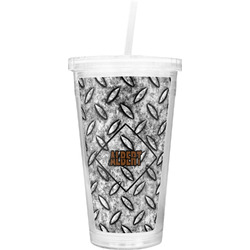 Diamond Plate Double Wall Tumbler with Straw (Personalized)