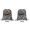 Diamond Plate Drawstring Backpack Front & Back Small