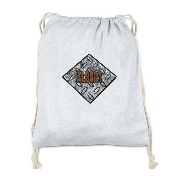 Custom Diamond Plate Drawstring Backpack - Sweatshirt Fleece (Personalized)