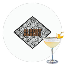Diamond Plate Printed Drink Topper - 3.5" (Personalized)