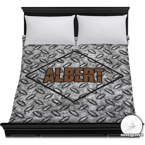 Custom Diamond Plate Duvet Cover - Full / Queen (Personalized)