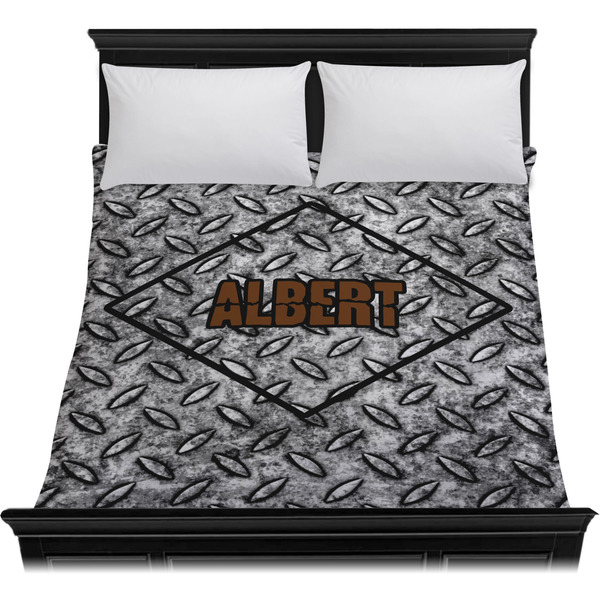 Diamond Plate Duvet Cover - Queen - On Bed - No Prop