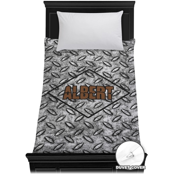 Custom Diamond Plate Duvet Cover - Twin (Personalized)