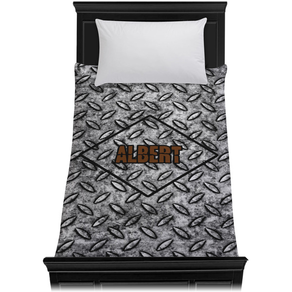 Diamond Plate Duvet Cover - Twin - On Bed - No Prop