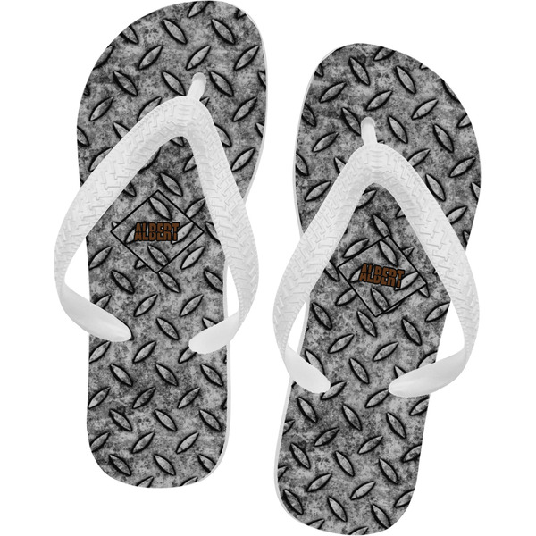Custom Diamond Plate Flip Flops - XSmall (Personalized)