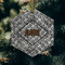 Diamond Plate Frosted Glass Ornament - Hexagon (Lifestyle)