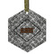 Diamond Plate Frosted Glass Ornament - Hexagon