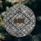 Diamond Plate Frosted Glass Ornament - Round (Lifestyle)