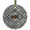 Diamond Plate Frosted Glass Ornament - Round