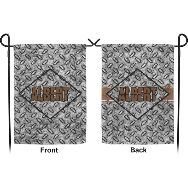 Diamond Plate Garden Flag - Double Sided Front and Back