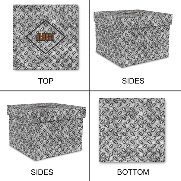 Diamond Plate Gift Boxes with Lid - Canvas Wrapped - Large - Approval
