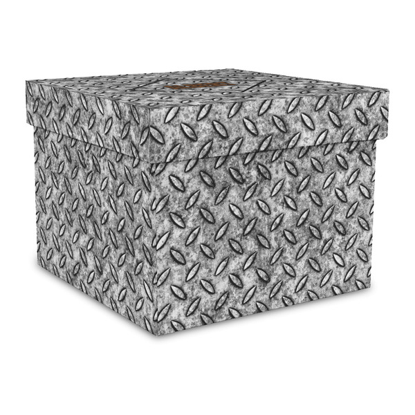 Custom Diamond Plate Gift Box with Lid - Canvas Wrapped - Large (Personalized)