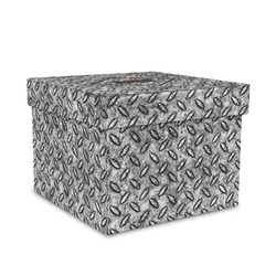 Diamond Plate Gift Box with Lid - Canvas Wrapped - Medium (Personalized)