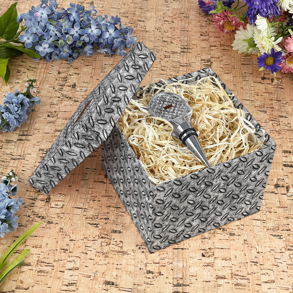 Diamond Plate Gift Boxes with Lid - Canvas Wrapped - Medium - In Context