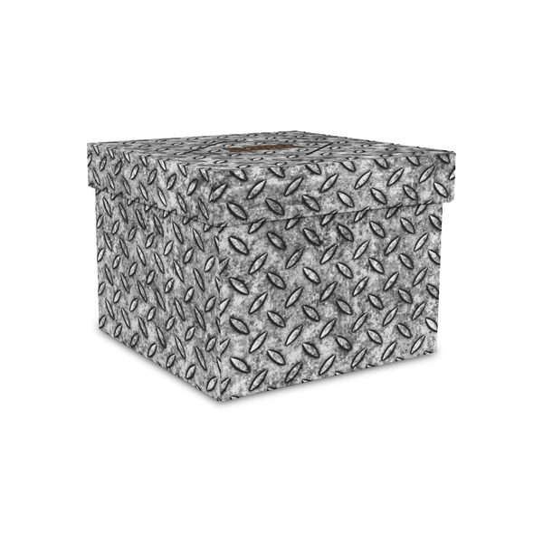 Diamond Plate Gift Boxes with Lid - Canvas Wrapped - Small - Front/Main