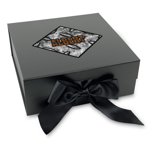 Custom Diamond Plate Gift Box with Magnetic Lid - Black (Personalized)