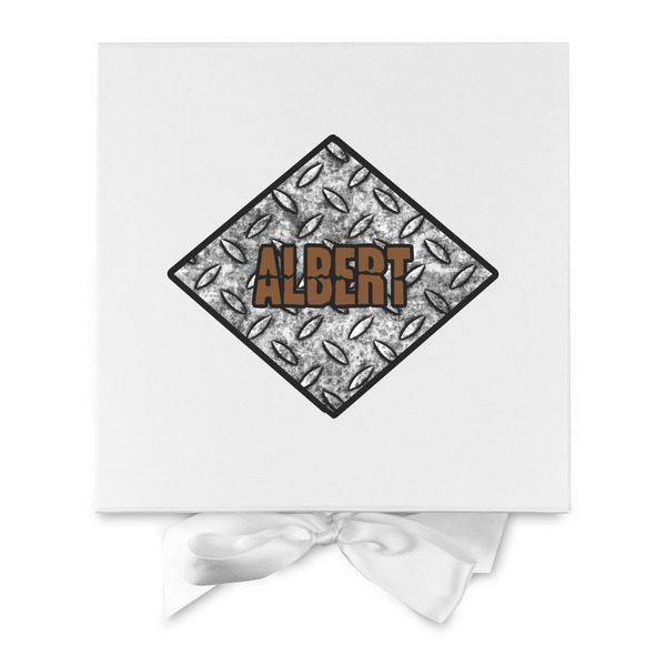 Diamond Plate Gift Boxes with Magnetic Lid - White - Approval