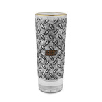 Diamond Plate 2 oz Shot Glass - Glass with Gold Rim (Personalized)
