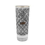 Diamond Plate 2 oz Shot Glass -  Glass with Gold Rim - Set of 4 (Personalized)