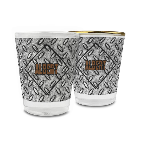 Custom Diamond Plate Glass Shot Glass - 1.5 oz (Personalized)