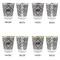 Diamond Plate Glass Shot Glass - with gold rim - Set of 4 - APPROVAL