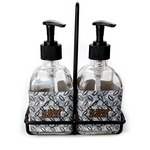 Diamond Plate Glass Soap & Lotion Bottle Set (Personalized)