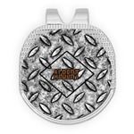 Diamond Plate Golf Ball Marker - Hat Clip - Silver