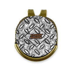 Diamond Plate Golf Ball Marker - Hat Clip - Gold