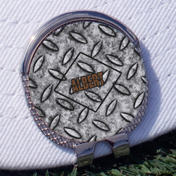 Diamond Plate Golf Ball Marker - Hat Clip