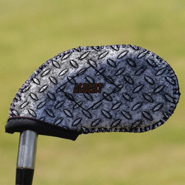 Custom Diamond Plate Golf Club Iron Cover (Personalized)