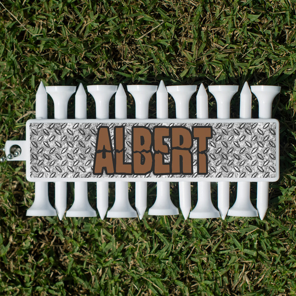 Custom Diamond Plate Golf Tees & Ball Markers Set (Personalized)