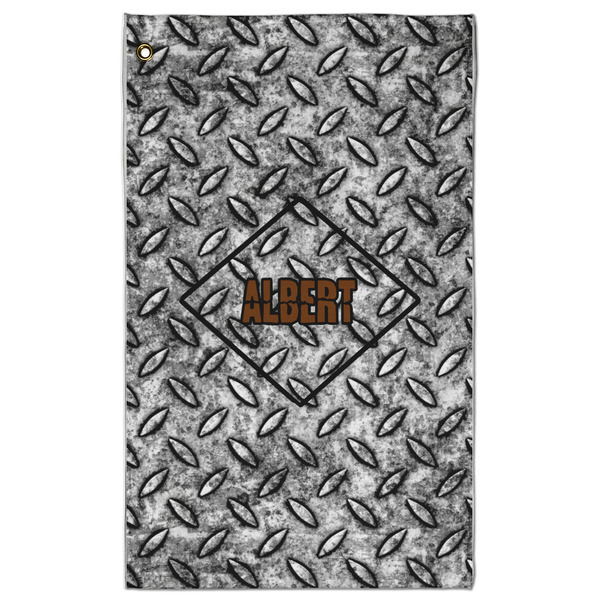 Custom Diamond Plate Golf Towel - Poly-Cotton Blend - Large w/ Name or Text