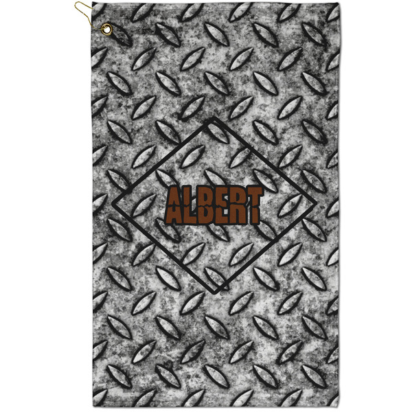 Custom Diamond Plate Golf Towel - Poly-Cotton Blend - Small w/ Name or Text
