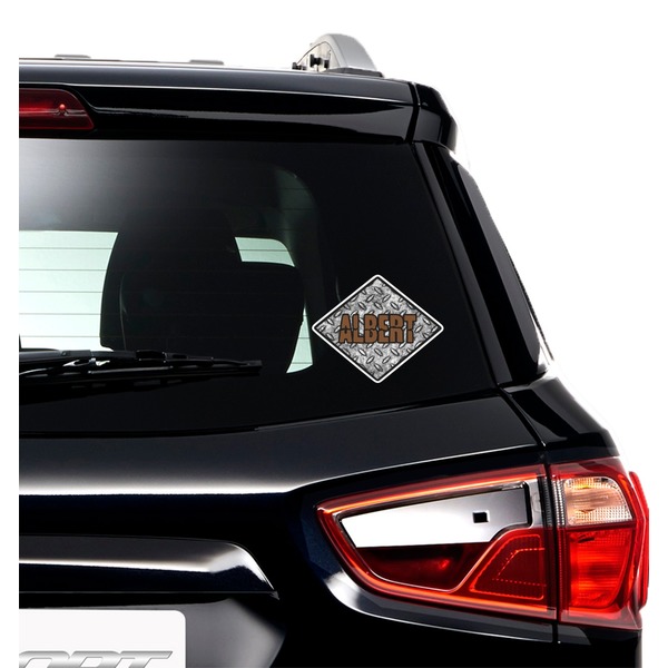 Diamond Plate Graphic Car Decal (On Car Window)