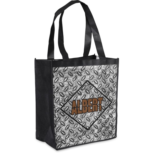 Custom Diamond Plate Grocery Bag (Personalized)