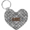 Diamond Plate Heart Plastic Keychain w/ Name or Text
