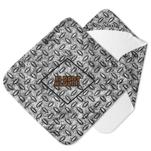 Custom Diamond Plate Hooded Baby Towel (Personalized)