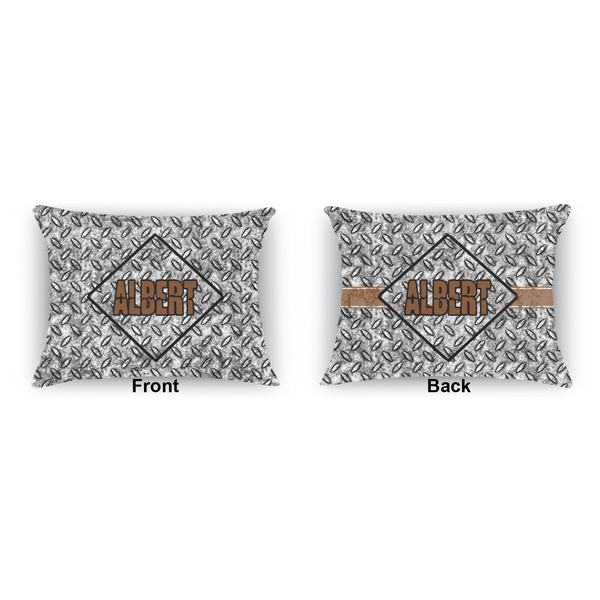 Diamond Plate  Indoor Rectangular Burlap Pillow (Front and Back)