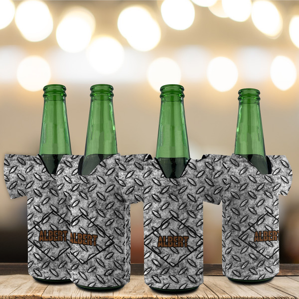 Diamond Plate Jersey Bottle Cooler - Set of 4 - LIFESTYLE