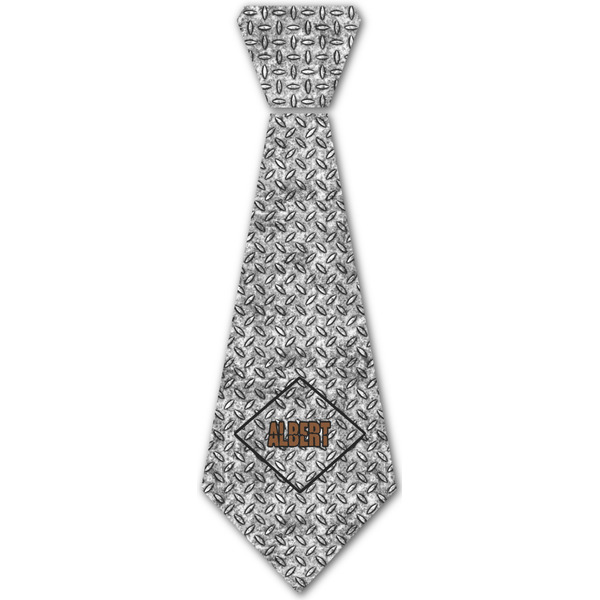 Custom Diamond Plate Iron On Tie - 4 Sizes w/ Name or Text